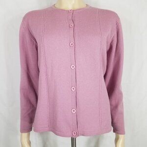 Vintage Pendleton lilac light purple 100% Wool cardigan sweater ladies Medium